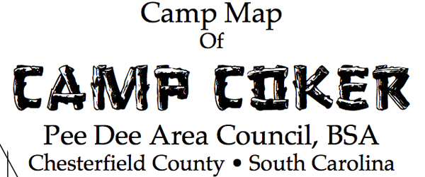 Map of Camp Coker for 2014 Dixie Fellowship
